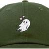 imageDALIX Embroidered Heartly Ghost Baseball Cotton Cap WomenOlive
