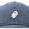 imageDALIX Embroidered Heartly Ghost Baseball Cotton Cap WomenWashed Navy Blue