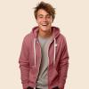 imageDALIX Ghost Embroidered Hoodie Fleece Sweatshirt Zip Front MensMauve