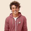imageDALIX Ghost Embroidered Hoodie Fleece Sweatshirt Zip Front MensMauve