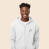 imageDALIX Ghost Embroidered Hoodie Fleece Sweatshirt Zip Front MensWhite