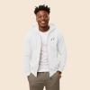 imageDALIX Ghost Embroidered Hoodie Fleece Sweatshirt Zip Front MensWhite