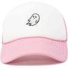 imageDALIX Embroidered Ghost Trucker Cap Hat Women MenLight Pink White