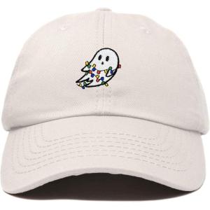 imageDALIX Embroidered Christmas Lights Ghost Baseball Dad CapBeige