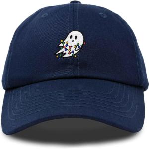 imageDALIX Embroidered Christmas Lights Ghost Baseball Dad CapNavy Blue