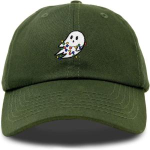 imageDALIX Embroidered Christmas Lights Ghost Baseball Dad CapOlive