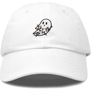 imageDALIX Embroidered Christmas Lights Ghost Baseball Dad CapWhite
