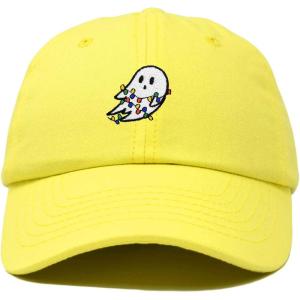 imageDALIX Embroidered Christmas Lights Ghost Baseball Dad CapYellow