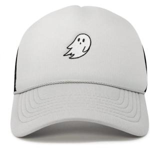 imageDALIX Embroidered Ghost Trucker Cap Hat Women MenGray Black