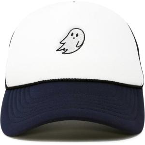 imageDALIX Embroidered Ghost Trucker Cap Hat Women MenNavy White