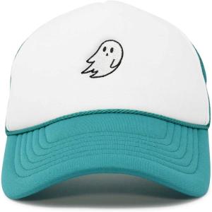 imageDALIX Embroidered Ghost Trucker Cap Hat Women MenTeal White