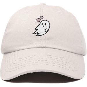 imageDALIX Embroidered Heartly Ghost Baseball Cotton Cap WomenBeige
