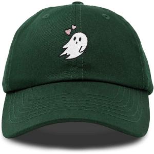imageDALIX Embroidered Heartly Ghost Baseball Cotton Cap WomenDark Green