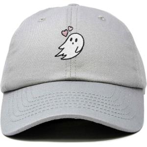 imageDALIX Embroidered Heartly Ghost Baseball Cotton Cap WomenGray