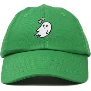 imageDALIX Embroidered Heartly Ghost Baseball Cotton Cap WomenKelly Green