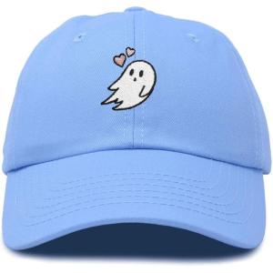 imageDALIX Embroidered Heartly Ghost Baseball Cotton Cap WomenLight Blue