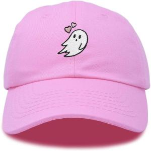 imageDALIX Embroidered Heartly Ghost Baseball Cotton Cap WomenLight Pink