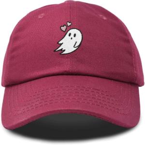 imageDALIX Embroidered Heartly Ghost Baseball Cotton Cap WomenMaroon