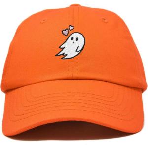 imageDALIX Embroidered Heartly Ghost Baseball Cotton Cap WomenOrange
