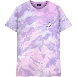 imageDALIX Ghost Embroidered Tie Dye Short Sleeve TShirtPurple