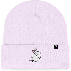 imageDALIX Heartly Ghost Embroidered Beanie Hat Knit Cap Cold Weather WomensLavender