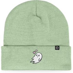 imageDALIX Heartly Ghost Embroidered Beanie Hat Knit Cap Cold Weather WomensLight Green