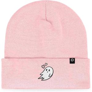 imageDALIX Heartly Ghost Embroidered Beanie Hat Knit Cap Cold Weather WomensPink
