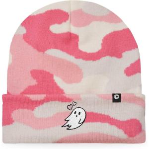 imageDALIX Heartly Ghost Embroidered Beanie Hat Knit Cap Cold Weather WomensPink Camo