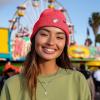 imageDALIX Ghost Embroidered Beanie Hat Knit Cap Cold Weather WomensNeon Pink