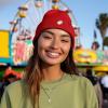 imageDALIX Ghost Embroidered Beanie Hat Knit Cap Cold Weather WomensRed