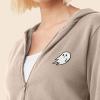 imageDALIX Ghost Embroidered Fleece Zip Hoodie Cold Fall Winter WomenTan