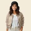 imageDALIX Ghost Embroidered Fleece Zip Hoodie Cold Fall Winter WomenTan