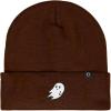 imageDALIX Ghost Embroidered Beanie Hat Knit Cap Cold Weather WomensBrown