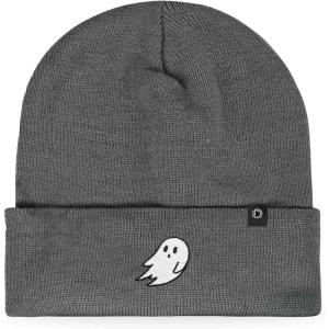 imageDALIX Ghost Embroidered Beanie Hat Knit Cap Cold Weather WomensAsphalt Gray