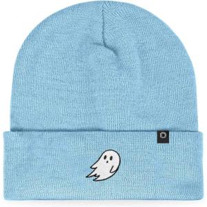 imageDALIX Ghost Embroidered Beanie Hat Knit Cap Cold Weather WomensBaby Blue