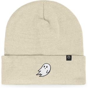 imageDALIX Ghost Embroidered Beanie Hat Knit Cap Cold Weather WomensBeige