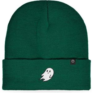 imageDALIX Ghost Embroidered Beanie Hat Knit Cap Cold Weather WomensGreen