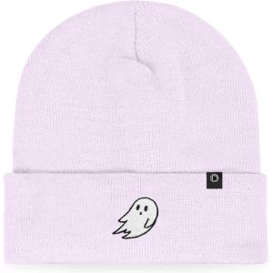 imageDALIX Ghost Embroidered Beanie Hat Knit Cap Cold Weather WomensLavender