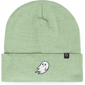 imageDALIX Ghost Embroidered Beanie Hat Knit Cap Cold Weather WomensLight Green