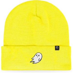imageDALIX Ghost Embroidered Beanie Hat Knit Cap Cold Weather WomensNeon Yellow