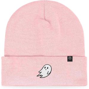 imageDALIX Ghost Embroidered Beanie Hat Knit Cap Cold Weather WomensPink