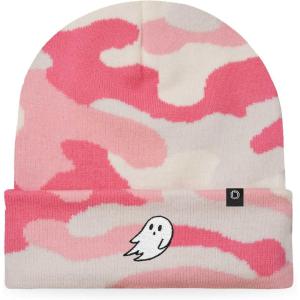 imageDALIX Ghost Embroidered Beanie Hat Knit Cap Cold Weather WomensPink Camo