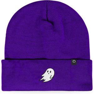 imageDALIX Ghost Embroidered Beanie Hat Knit Cap Cold Weather WomensPurple