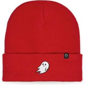 imageDALIX Ghost Embroidered Beanie Hat Knit Cap Cold Weather WomensRed