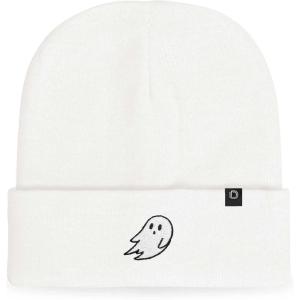 imageDALIX Ghost Embroidered Beanie Hat Knit Cap Cold Weather WomensWhite