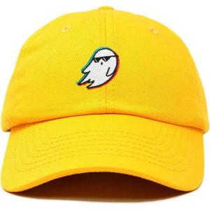 imageDALIX Ghost Life Embroidered Baseball Dad CapGold