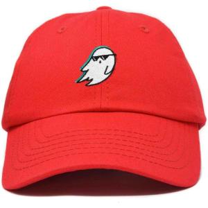 imageDALIX Ghost Life Embroidered Baseball Dad CapRed