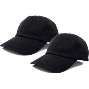 imageDALIX Youth Girls Boys Dad Hats Baseball Caps 2 for 1Black