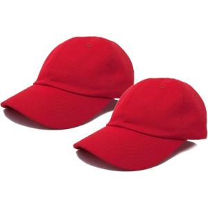 imageDALIX Youth Girls Boys Dad Hats Baseball Caps 2 for 1Red