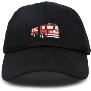 imageDALIX Firetruck Hat Kids Boys Girls Fire Truck Baseball CapBlack